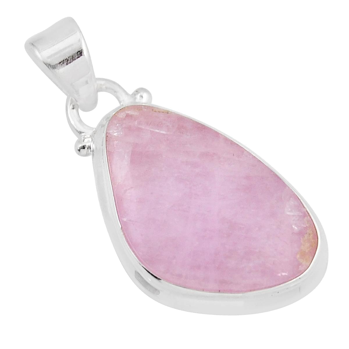 Sterling Silver Natural Pink Kunzite Fancy Pendant Jewelry Y