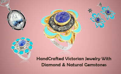 Handcrafted Victorian Jewelry With Diamond & Natural Gemstones