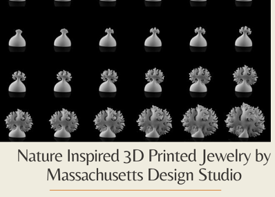 Nature Inspired 3D Printed Jewelry by Massachusetts Design Studio