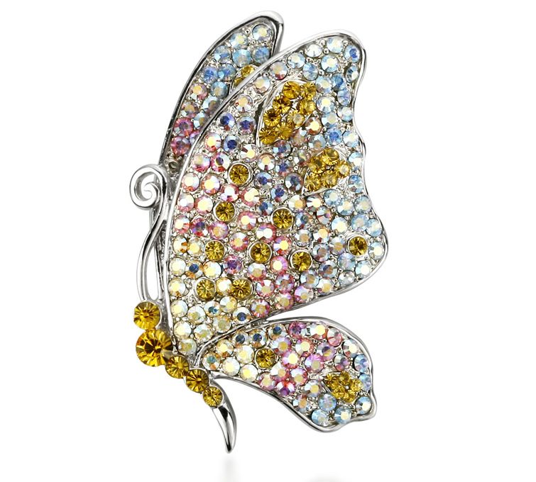 Sweet Smelling Butterfly Colorful Crysta -Brooch