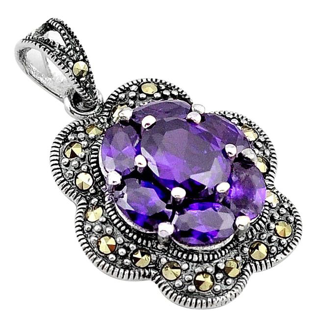 amethyst marcasite pendant