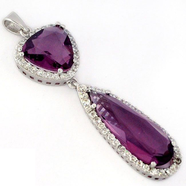 amethyst quartz white topaz pendant