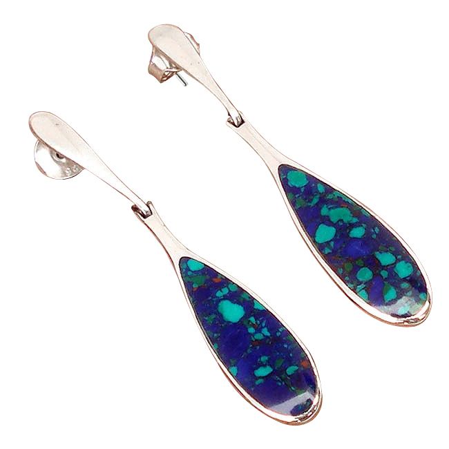 blue azurite malachite chrysocolla earrings