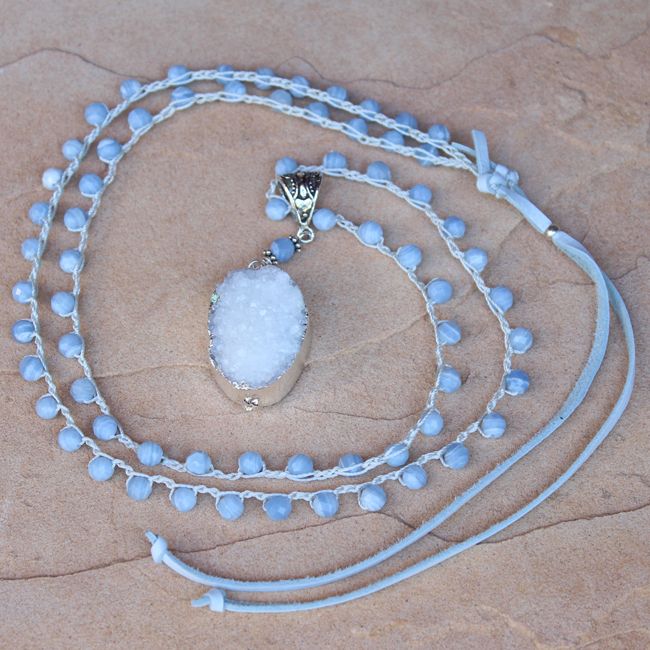 blue calcite necklace