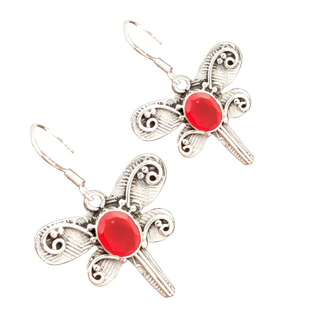 carnelian dangle earrings