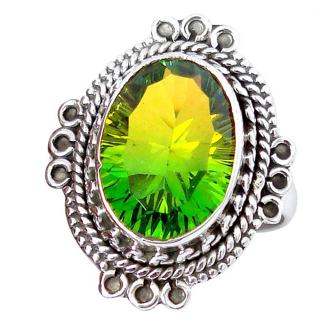 charming green tourmaline quartz ring
