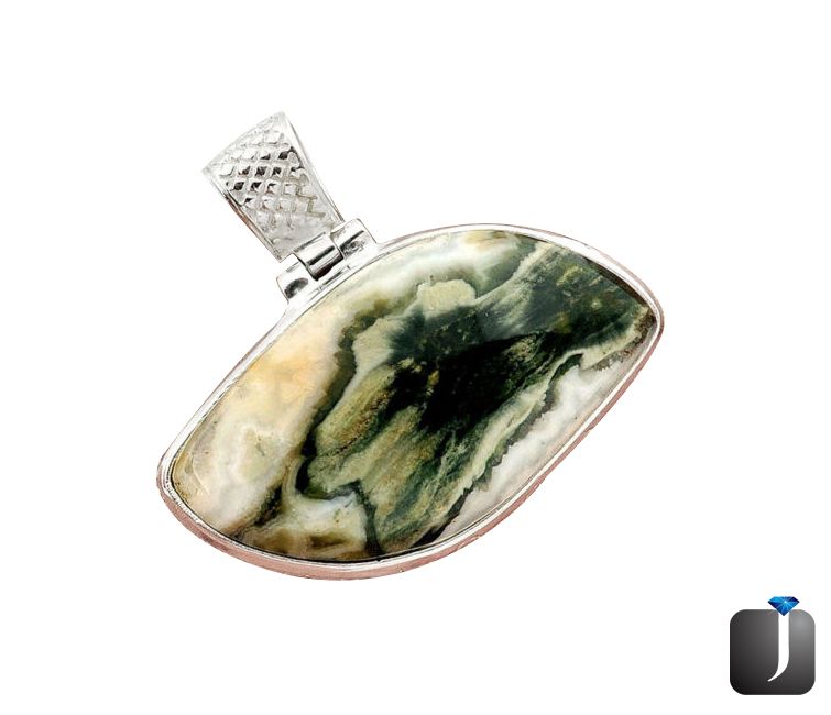 green ocean sea jasper pendant