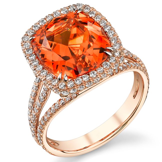 spessartite diamond ring