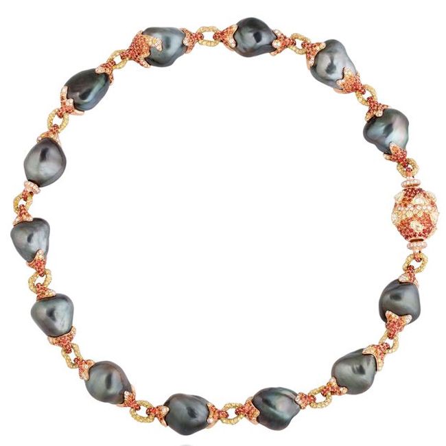 Alessio Boschi's Volcano Pearl Necklace with Sapphires