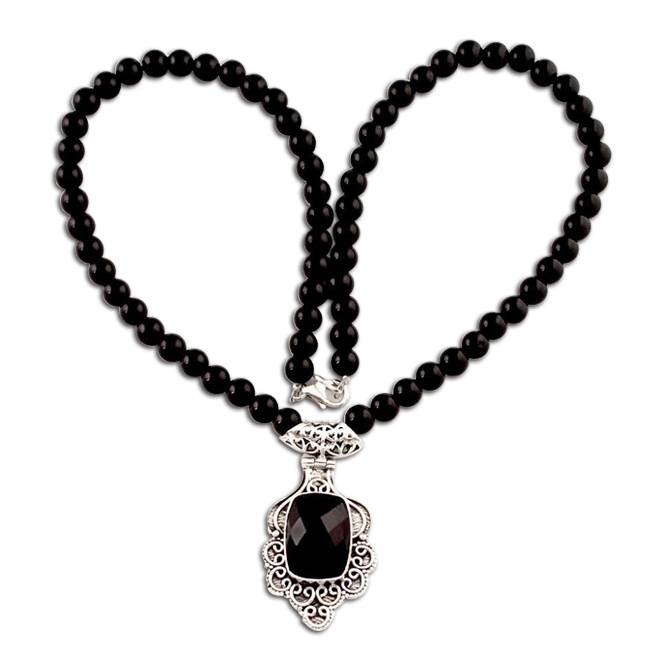 black colored beads necklace