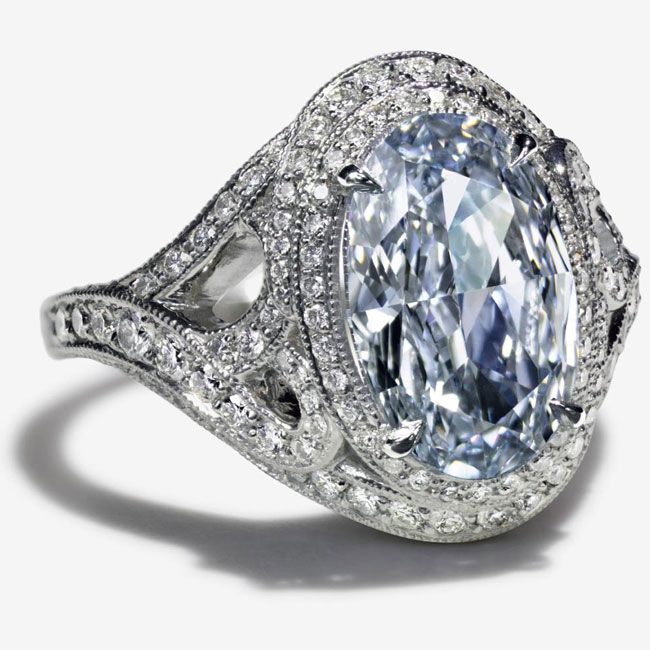 Blue Diamond Wave Ring