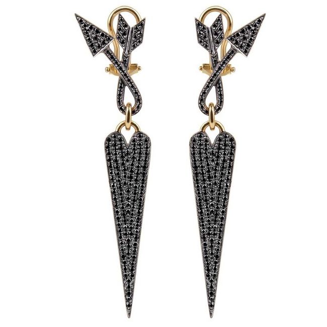 Elena Votsi Twisted Love Black Diamond Earrings