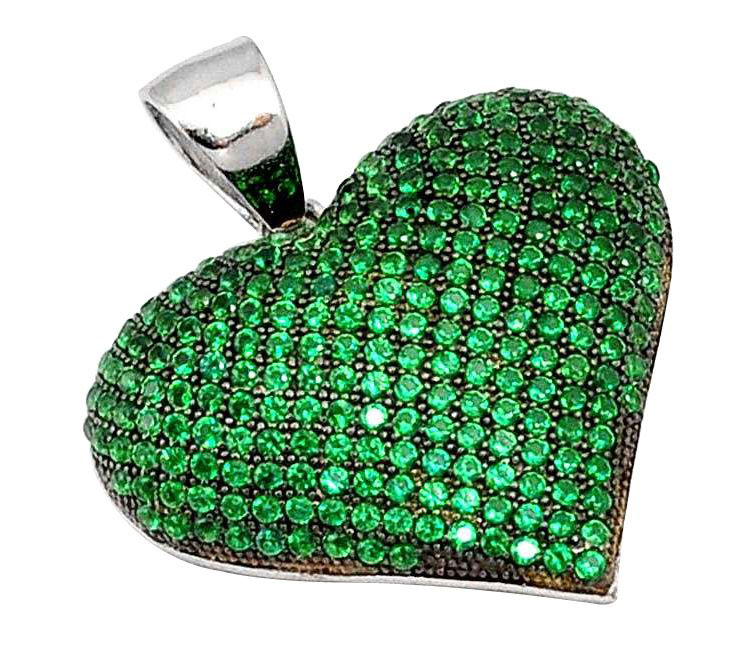 emerald heart pendant