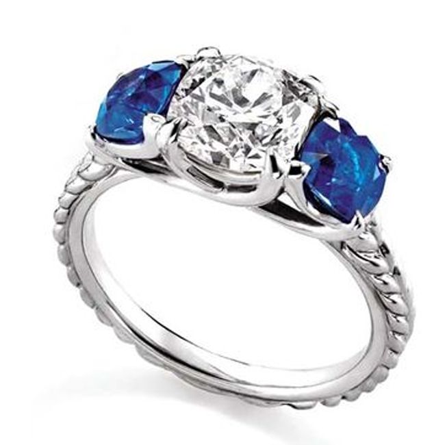 engagement ring with side stones
