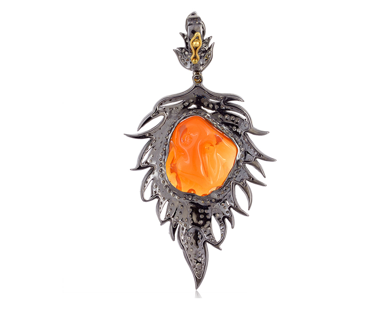 fire opal pendant