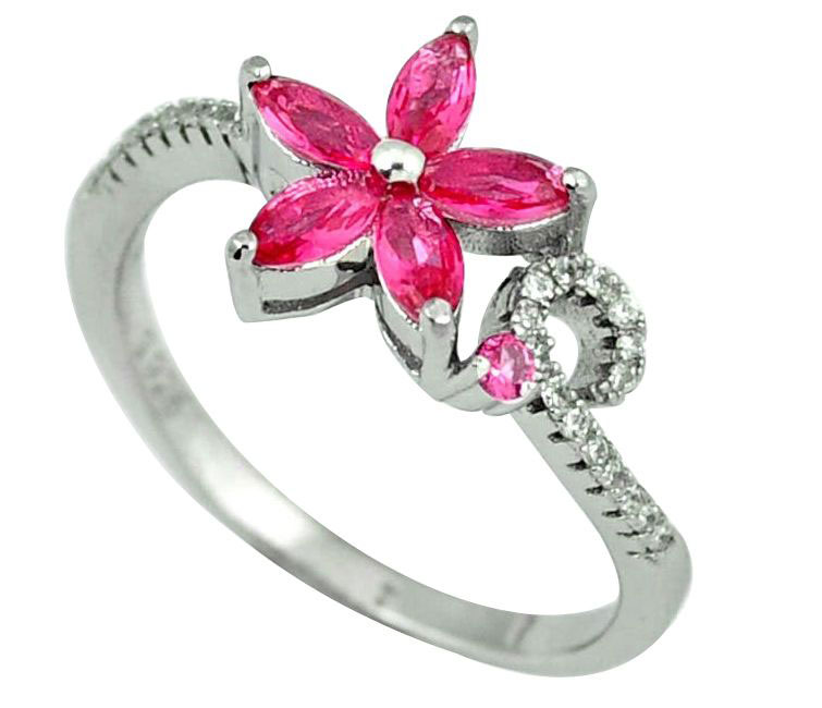 floral ruby ring