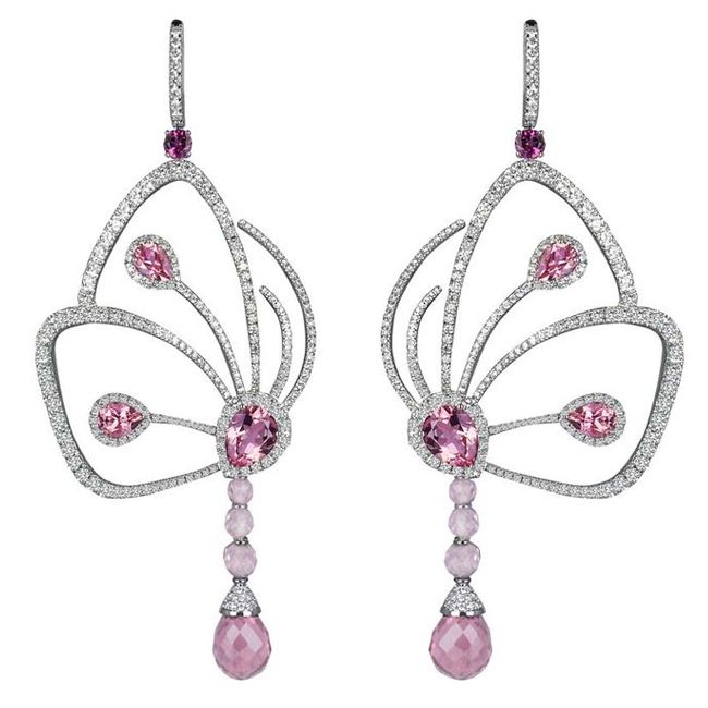 Jacob And Co Earrings With White And Pink Diamonds