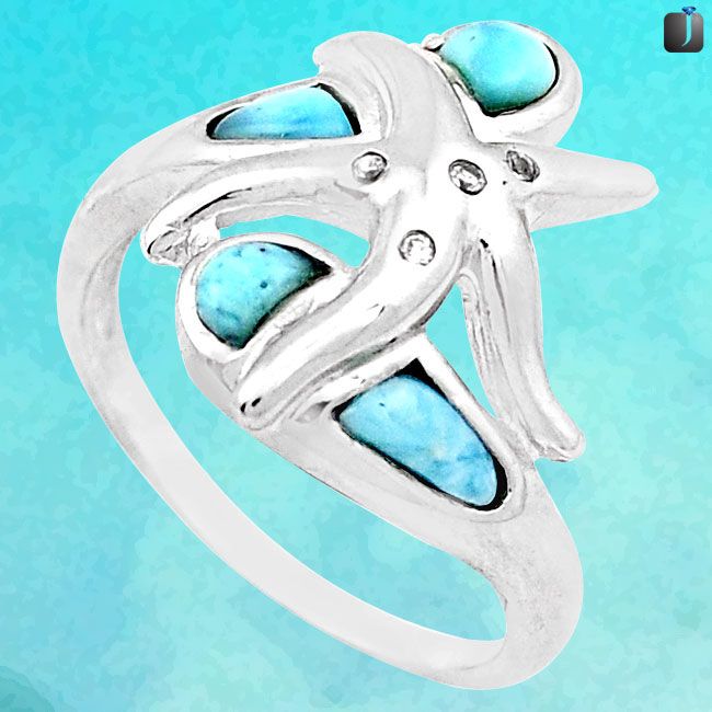 larimar star fish ring