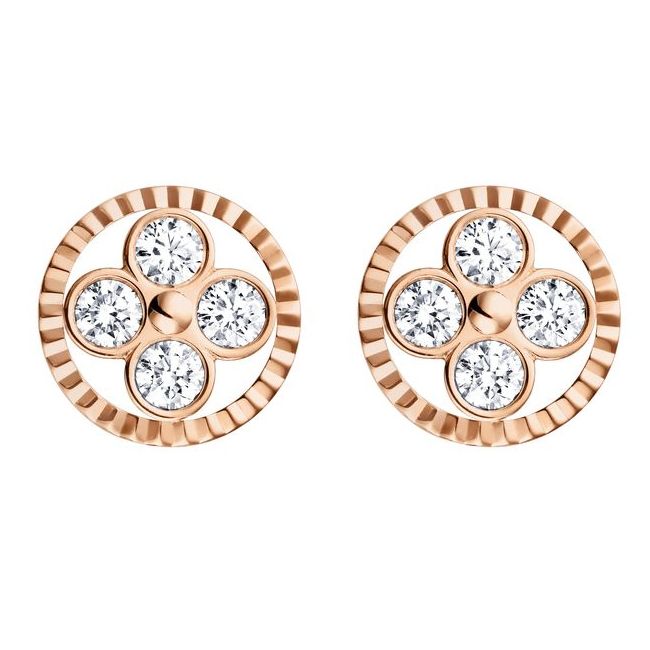 Louis Vuitton Rose Gold and Diamond Sun Earrings from The Monogram Collection