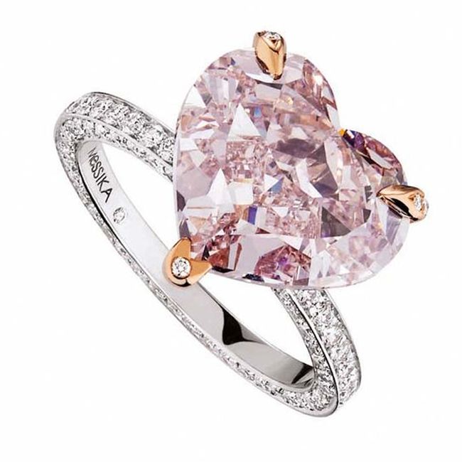 messika heart pink diamond engagement ring