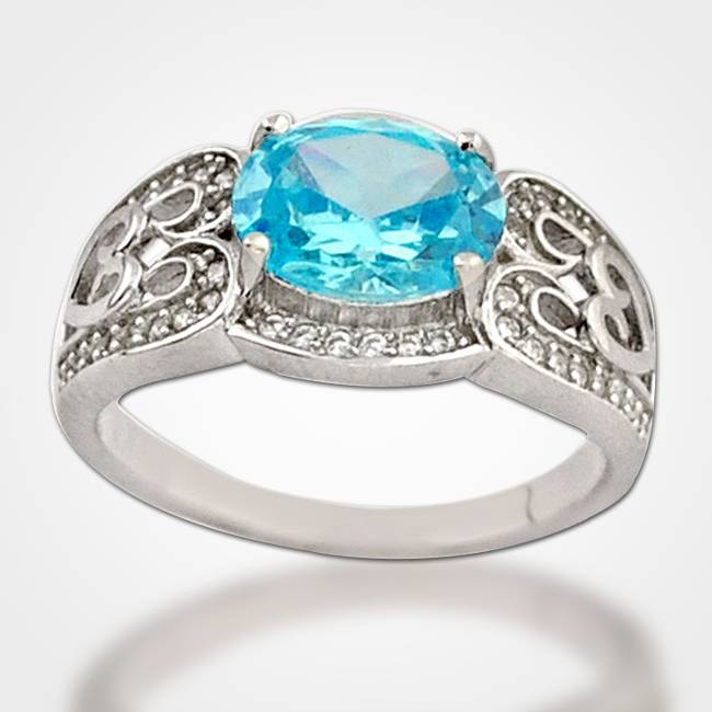 ocean blue silver cocktail ring