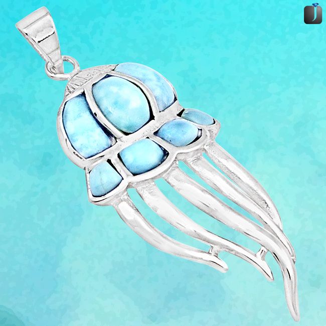 octopus larimar pendant