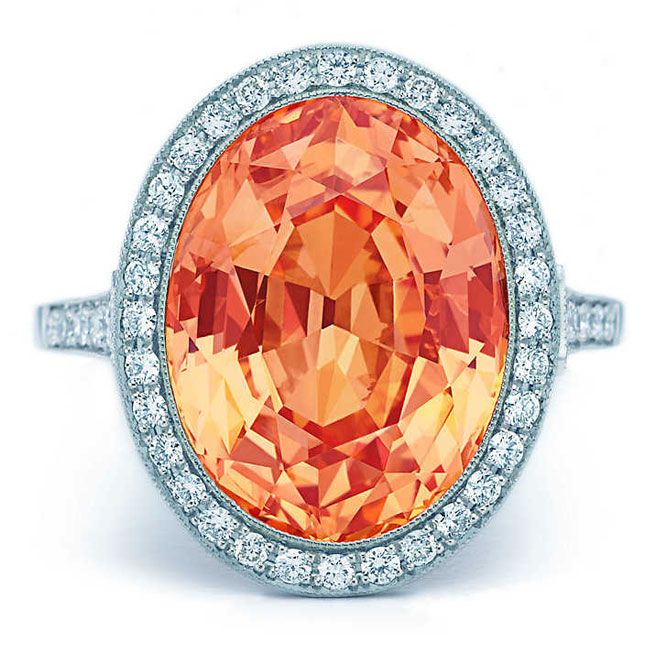 orange sapphire engagement ring