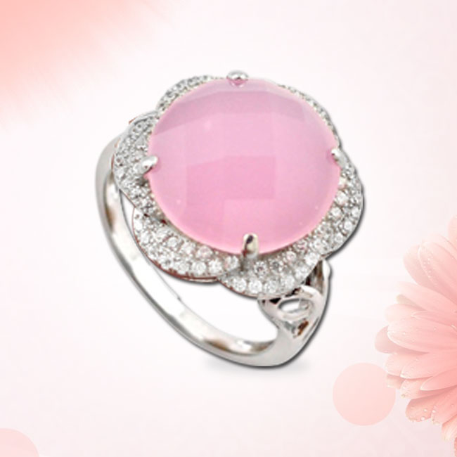 rose quartz engagement ring