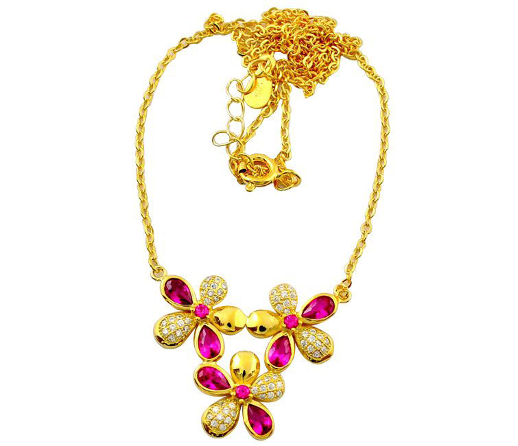 ruby floral necklace
