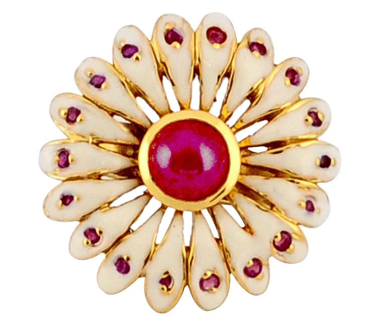 ruby floral thai ring
