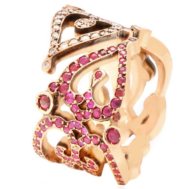 Sabine G Love Ring in Pink Gold