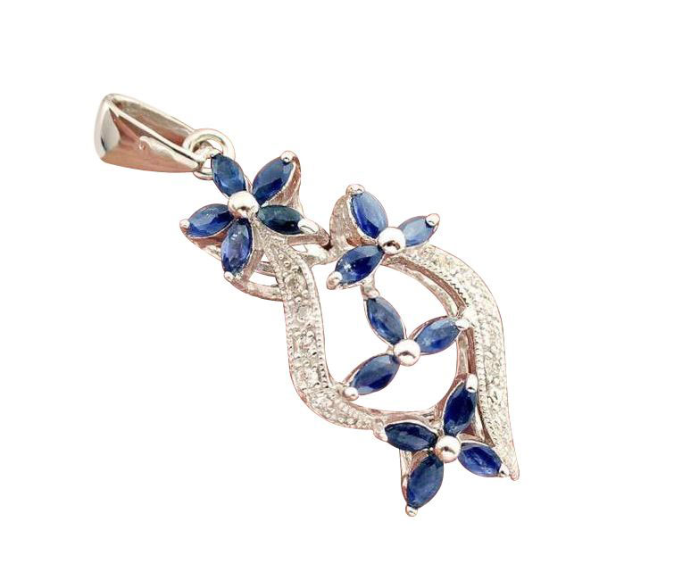 sapphire floral pendant