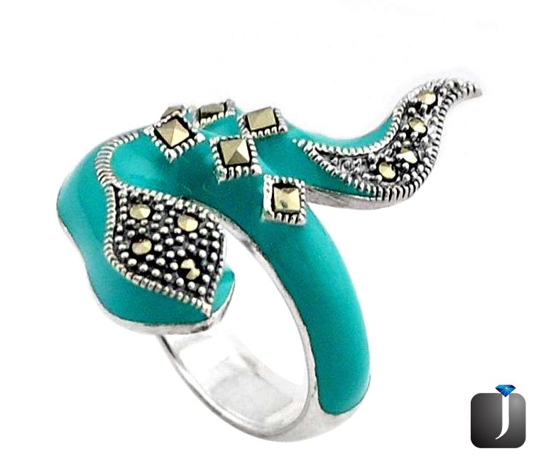 turquoise adjustable snake ring