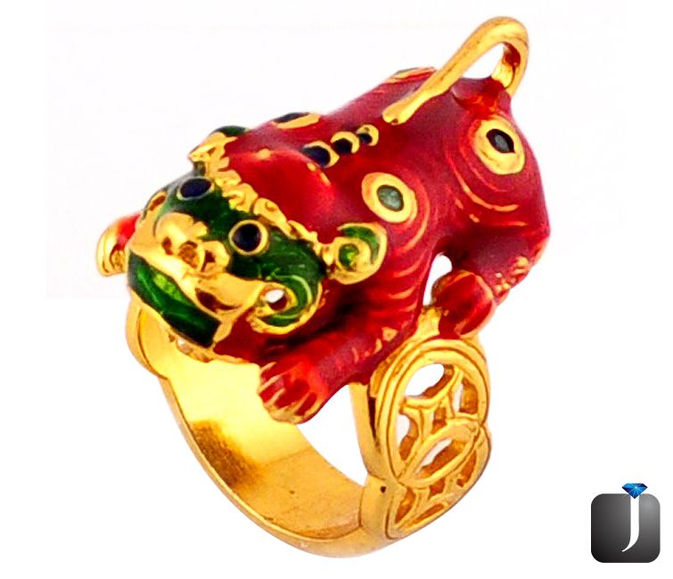 victorian lion emerald thai ring