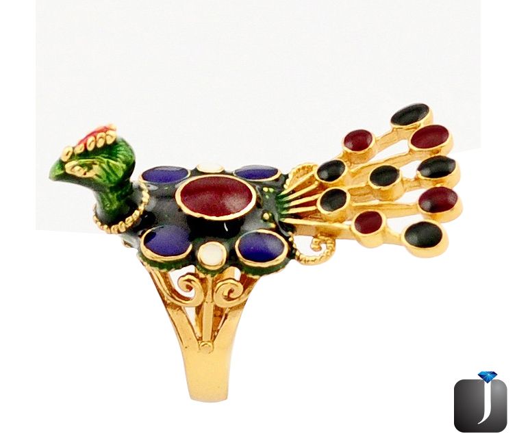 victorian ruby peacock thai ring