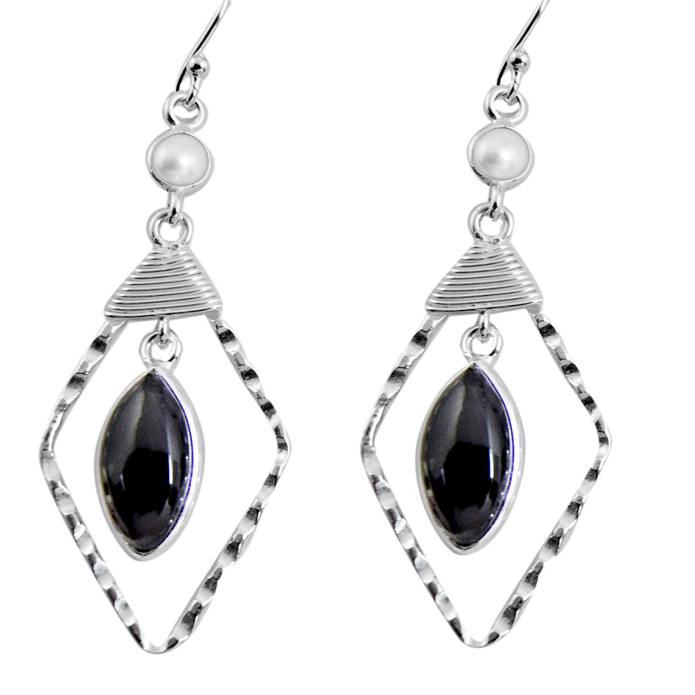 natural black onyx 925 sterling silver dangle earrings jewelry