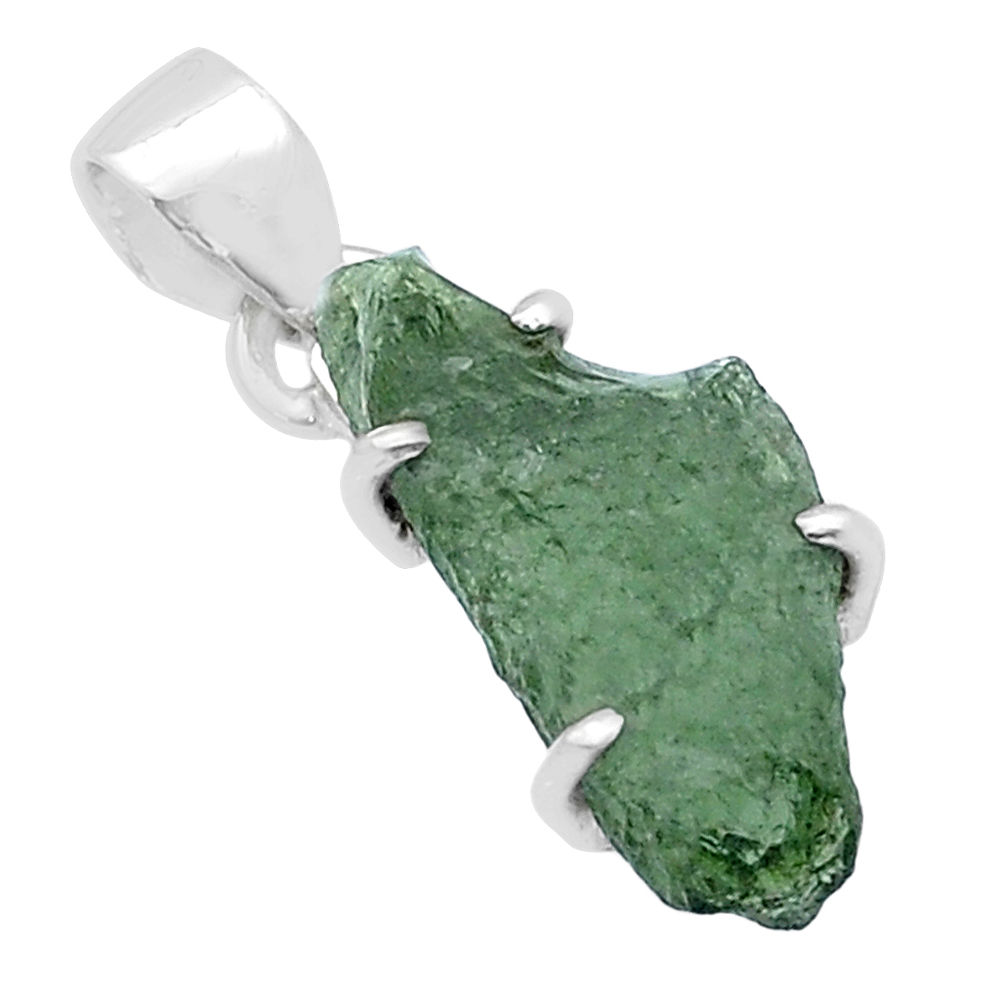 natural green moldavite pendant 