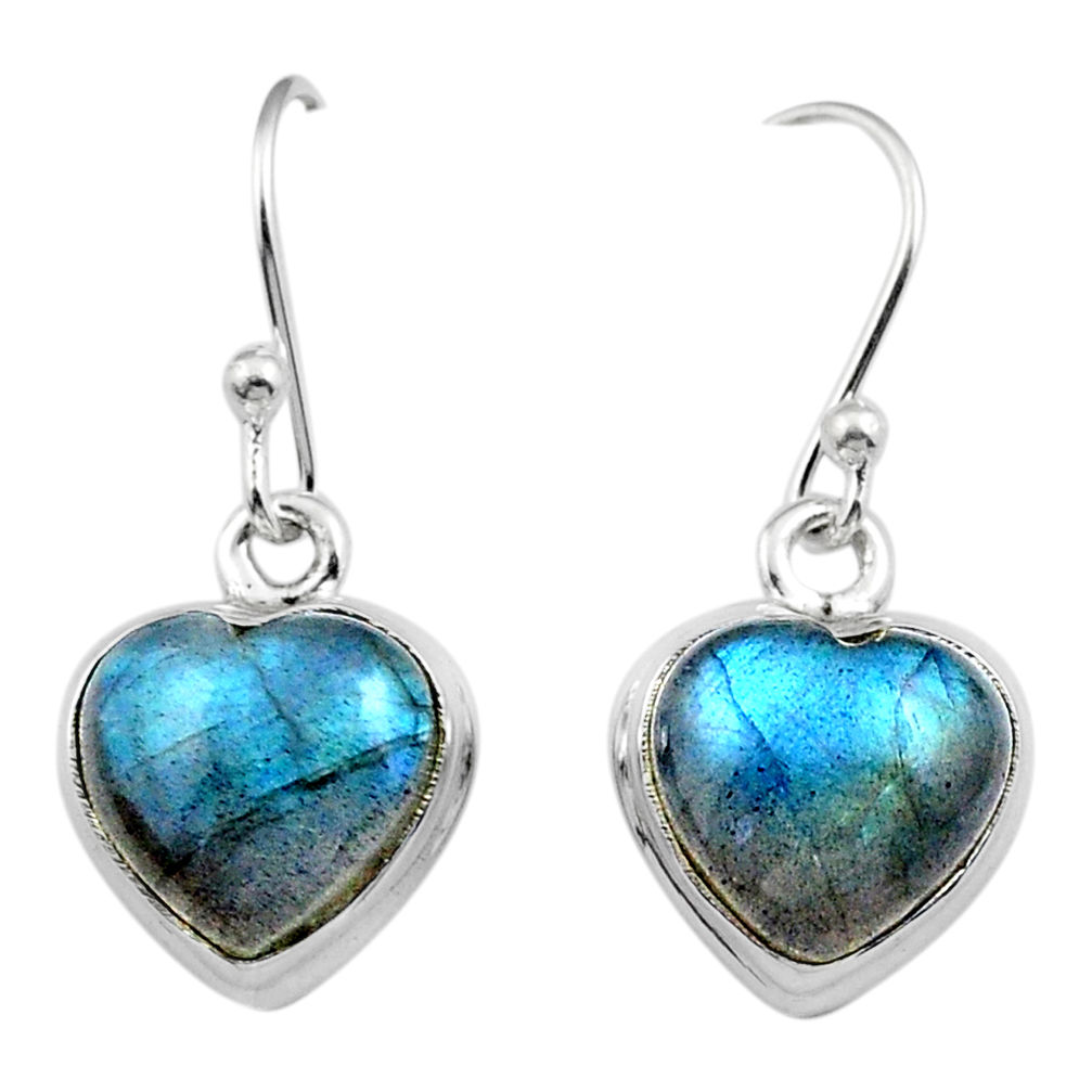 heart natural blue labradorite dangle earrings jewelry