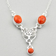  tree of life natural red sponge coral 925 silver necklace jewelry