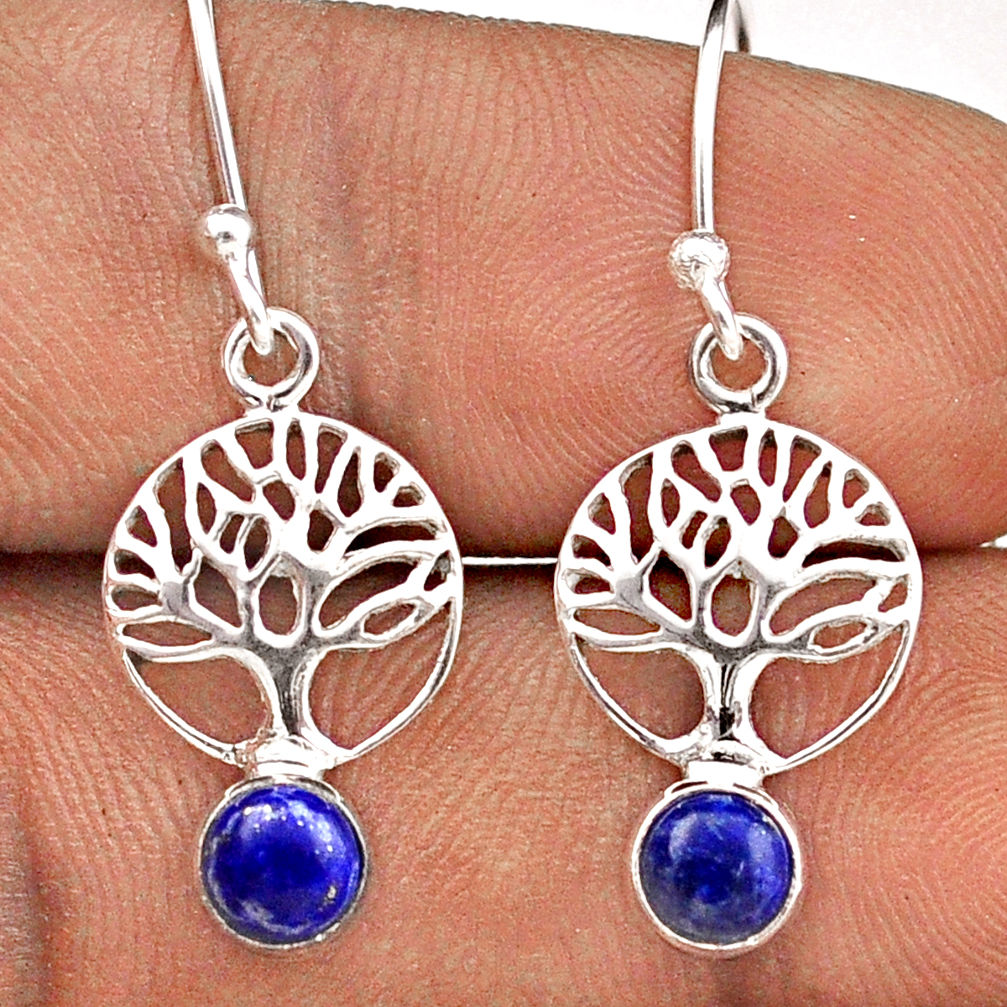 blue lapis lazuli tree of life earrings