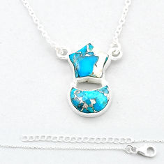 925 silver moon blue copper turquoise star fish necklace jewelry