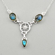 925 sterling silver 8.61cts amulet star natural blue labradorite necklace