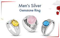 Men's Silver Gemstone Ring