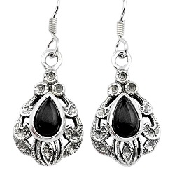 natural black onyx 925 sterling silver dangle earrings jewelry