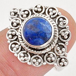 925 silver 3.18cts solitaire natural blue dumortierite ring
