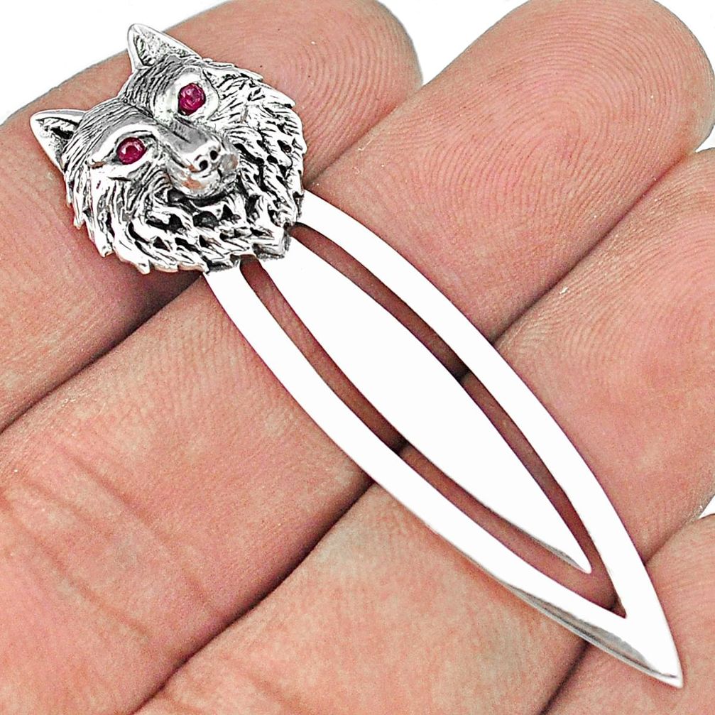 Vintage style fox red ruby quartz 925 sterling silver bookmarks jewelry a82449