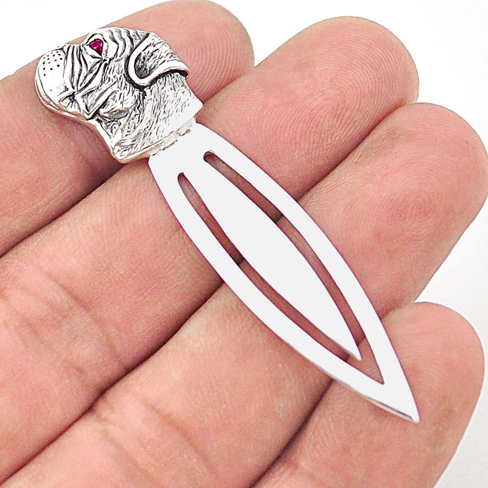 Vintage style ruby quartz 925 sterling silver bookmark jewelry a82504