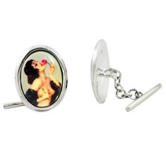 14.52cts erotic cameo 925 sterling silver dangle cufflinks jewelry a82237