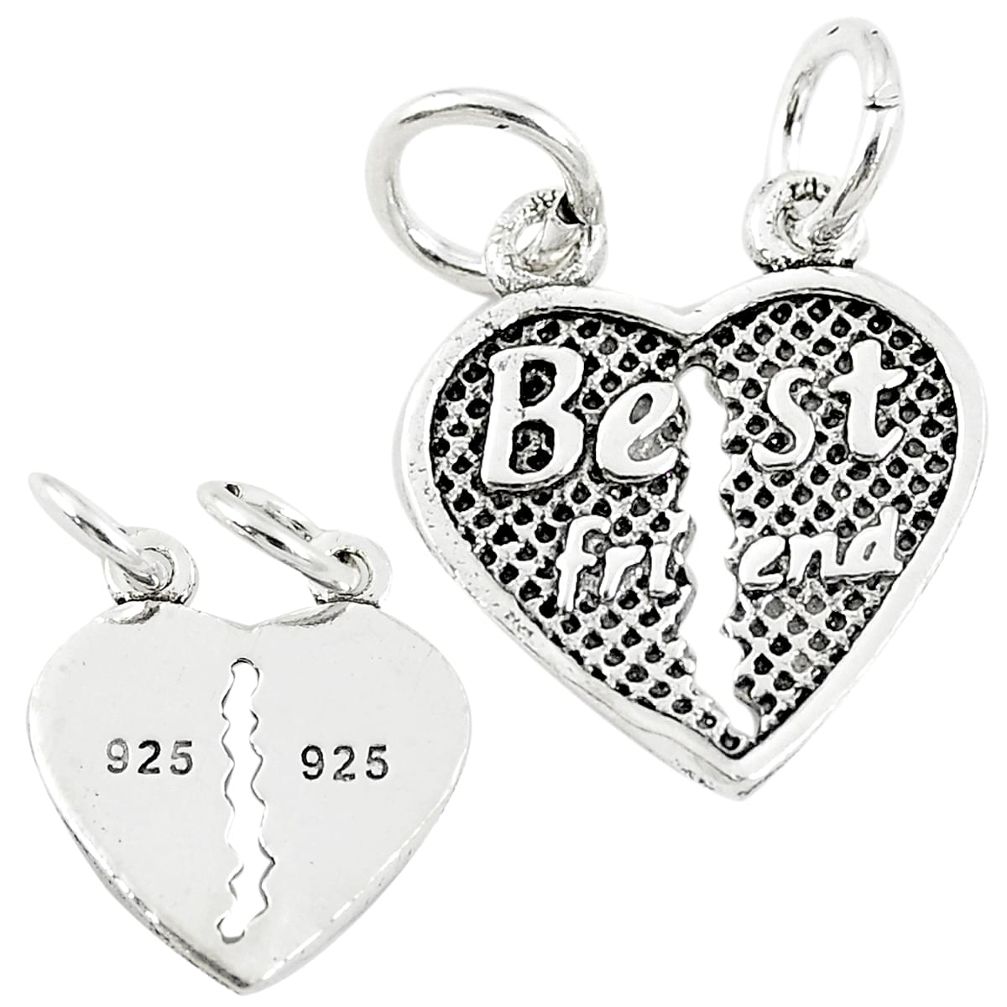 Best friend split baby jewelry charm sterling silver children pendant a82569