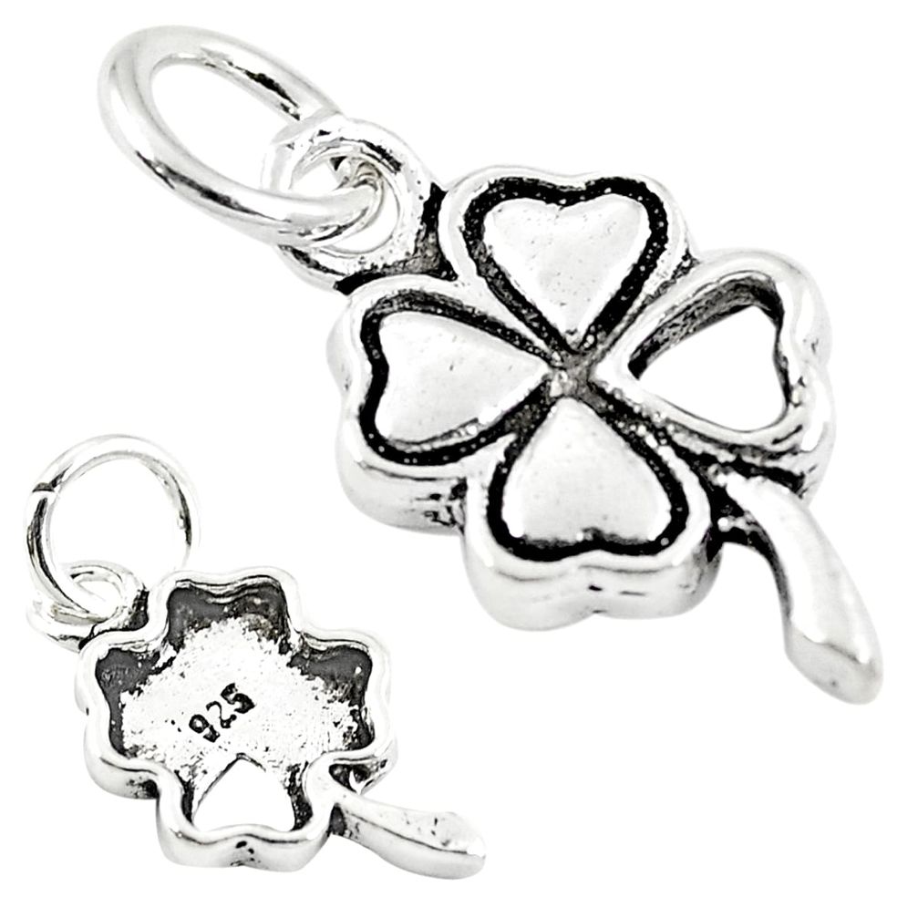 2.02gms four-leaf clover good luck sterling silver baby pendant charm a82598